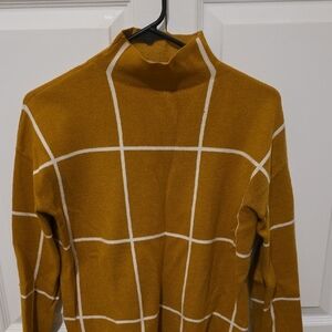 Cynthia Rowley Mustard Sweater with White Stripes
